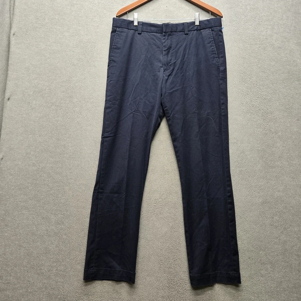 Banana Republic Men Pants 34X32 Navy Chino Twill Aiden Button 30
